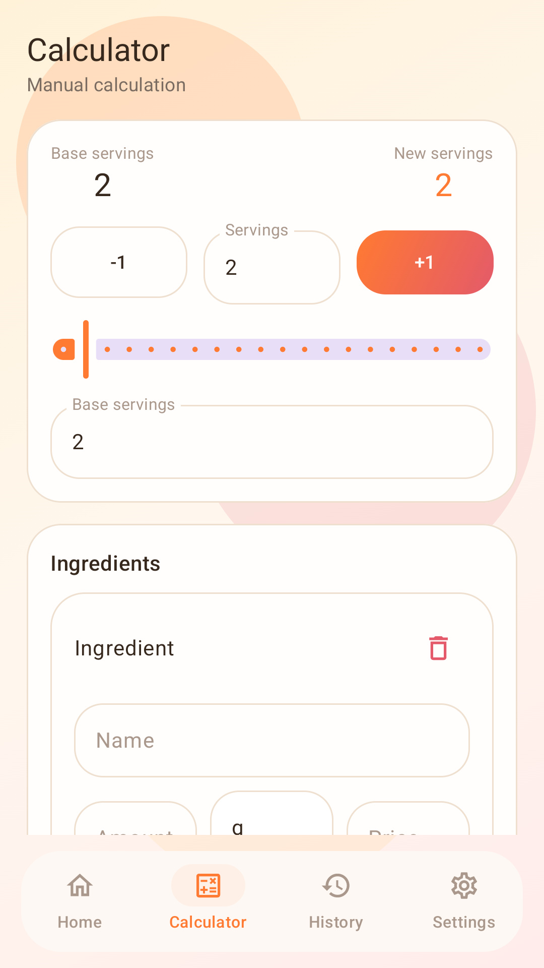 Calculator screen